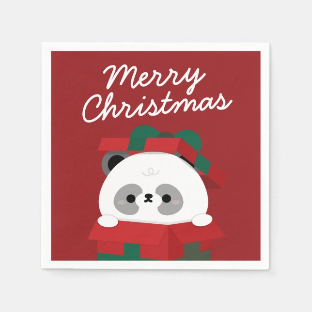 Niedlicher Spaß frohe Weihnachten Serviette (Vorderseite)