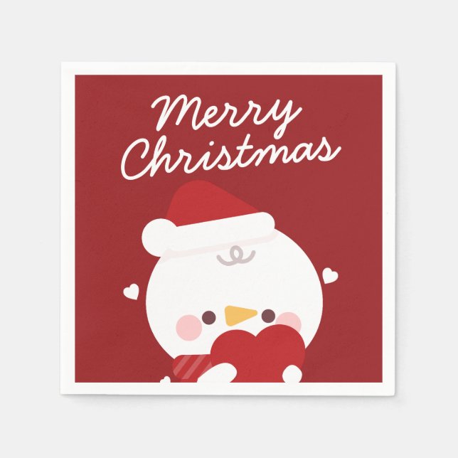 Niedlicher Spaß frohe Weihnachten Serviette (Vorderseite)