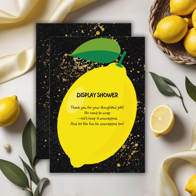 Niedlicher Spaß Gelbe Lemon Gold Glitzer Kinderdus Begleitkarte (Von Creator hochgeladen)