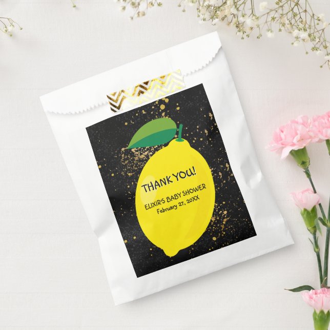 Niedlicher Spaß Gelbe Lemon Gold Glitzer Kinderdus Geschenktütchen (Versiegelt)