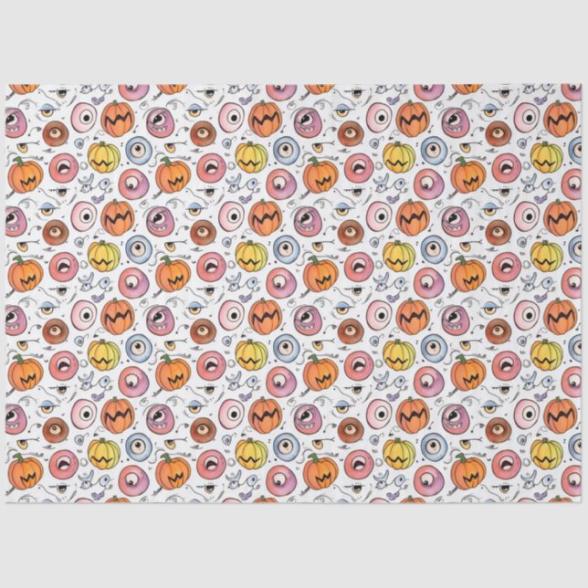 Niedlicher Spaß Halloween Monster Eyeball Pumpkin  Seidenpapier (Vorderseite)