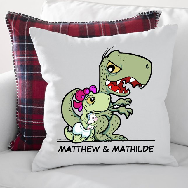 Niedlicher Spaß Kleiner Sister T-Rex Dinosaurierna Kissen (Cute Fun Little Sister T-Rex Dinosaur Name Throw Pillow)