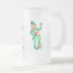 Niedlicher Spaß Leprechaun 'Luck of the Irish' Mattglas Bierglas