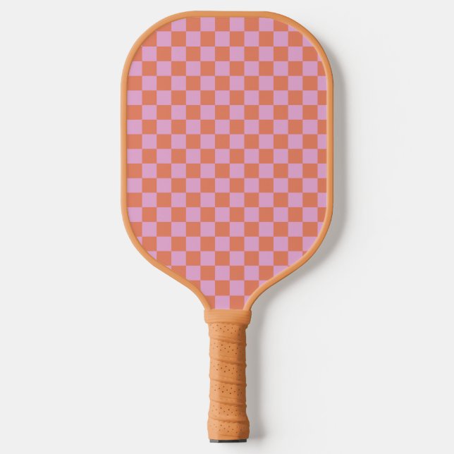 Niedlicher Spaß Modernes Karton Korallenrosa Geome Pickleball Schläger (Vorderseite)