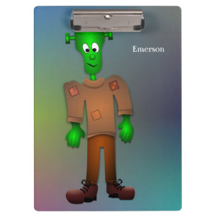 Niedlicher Spaß Monster Cartoon zum Personalisier Klemmbrett