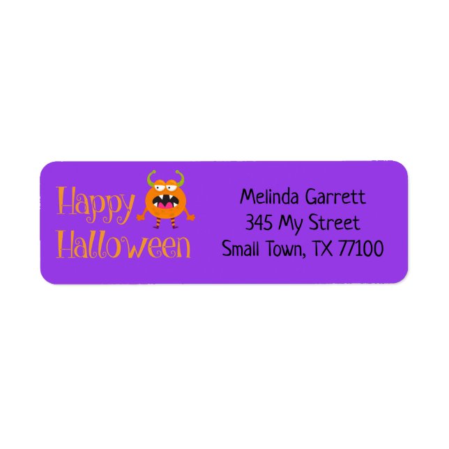 Niedlicher Spaß Orange Kleines Monster - Kundenadr (Vorne)