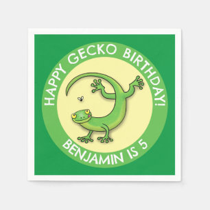 Niedlicher Spaß personalisierter Geckos Cartoon Ge Serviette