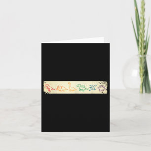 Niedlicher Spaß Regenbogen Dinosaurier Linie Art C Karte