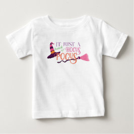 Niedlicher Spaß Rosa Hexenhocus Halloween-Hut Baby T-shirt