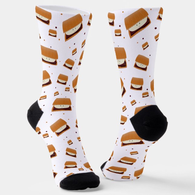 Niedlicher Spaß S'more Food Socken (Gewinkelt)