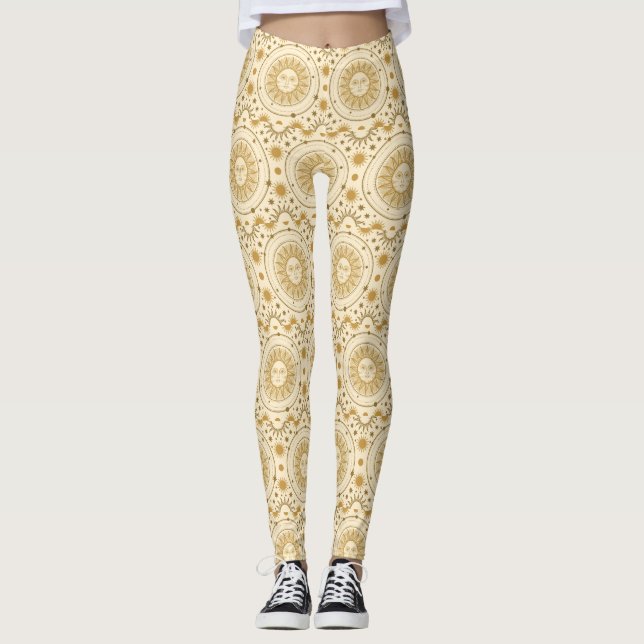 Niedlicher Spaß Sonnenschein Grafik Kunst Leggings (Vorderseite)