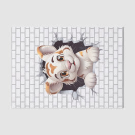 Niedlicher Spaß Tiger Cub Peeking Out Decoupage Pa Seidenpapier