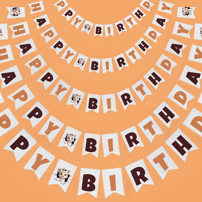 Niedlicher Spaß Tiger Cub Pinkeln aus Orange Brown Wimpelkette (Von Creator hochgeladen)