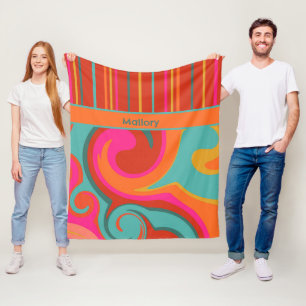 Niedlicher Spaß und farbenfrohe Funky Girl Inspiri Fleecedecke