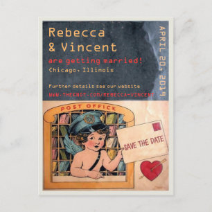 Niedlicher Spaß Vintage Retro-Liebe Postkarte Save