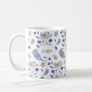 Niedlicher Spatz mit Blumenhut Kaffeetasse