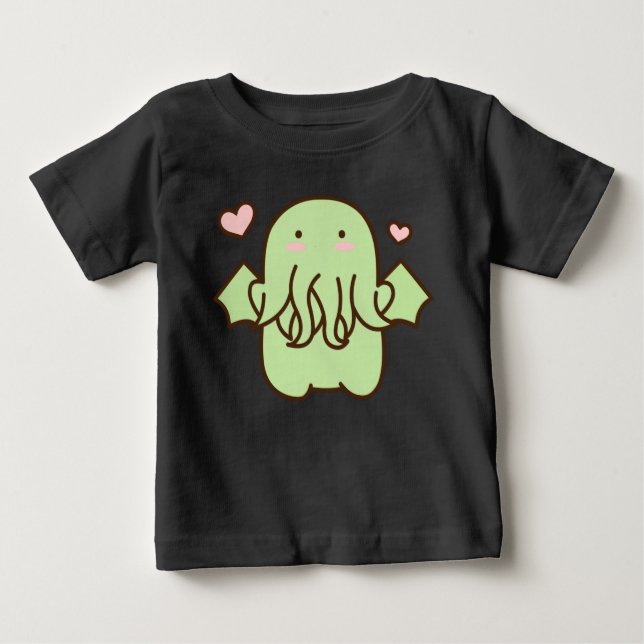 Niedlicher Spawn of Cthulhu Lovecraft Halloween Baby T-shirt (Vorderseite)