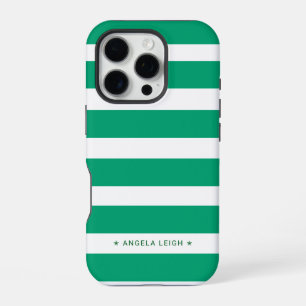 Niedlicher Spearmint Green Cabana Streifen iPhone 16 Pro Hülle