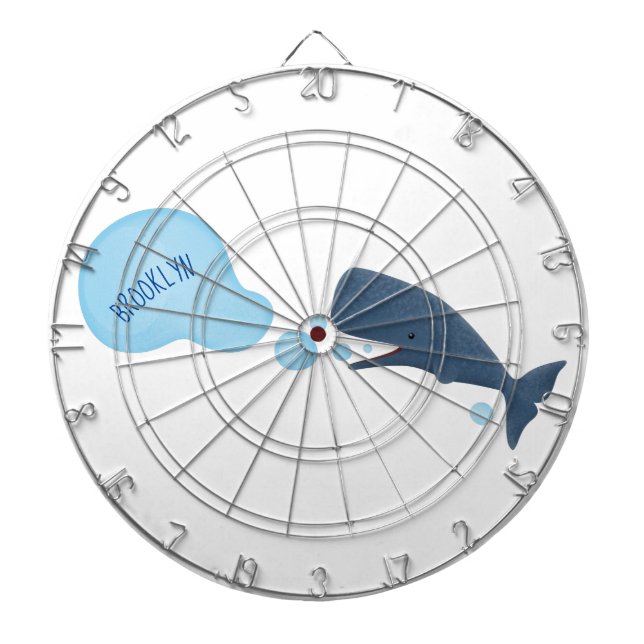 Niedlicher Spermienwal bläst Blasen Cartoon Dartscheibe (vorne)
