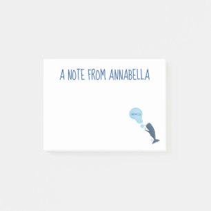 Niedlicher Spermienwal bläst Blasen Cartoon Post-it Klebezettel