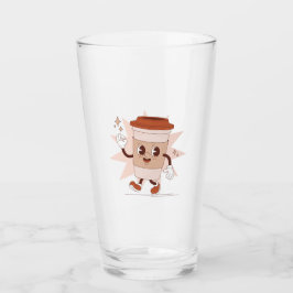 Niedlicher, spielerischer Coffee Cartoon Glas