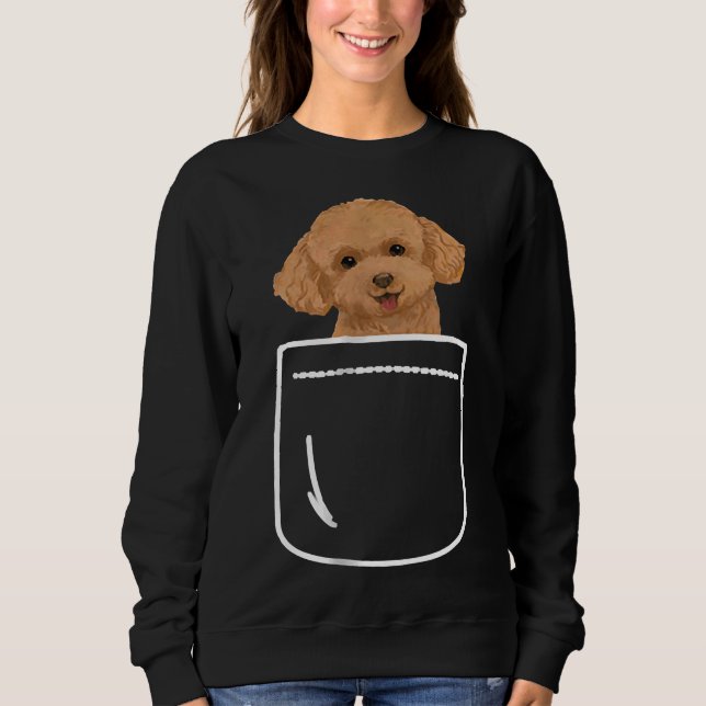 Niedlicher Spielzeug Poodle Hund in Ihrem Pocket P Sweatshirt (Vorderseite)
