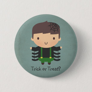 Niedlicher Spinnen-Jungen-Kostüm-Halloween-Knopf Button