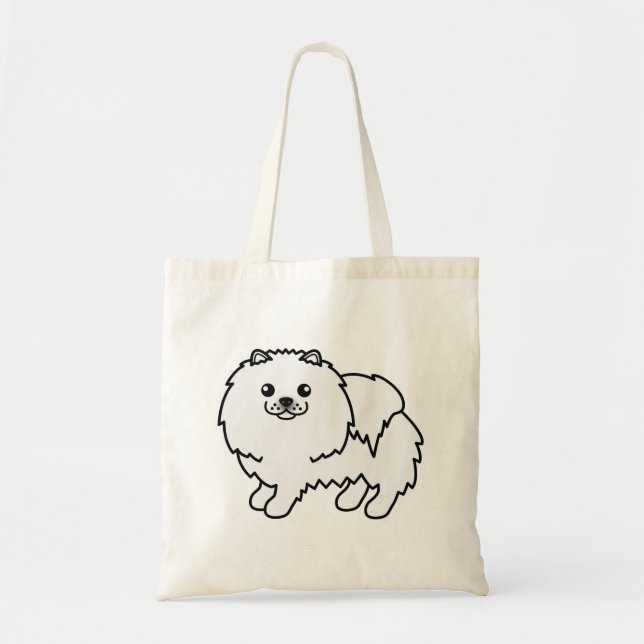 Niedlicher Spitz Cartoon Dog Tragetasche (Vorne)