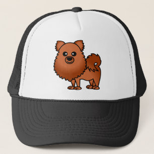 Niedlicher Spitz-Cartoon - Rot Truckerkappe