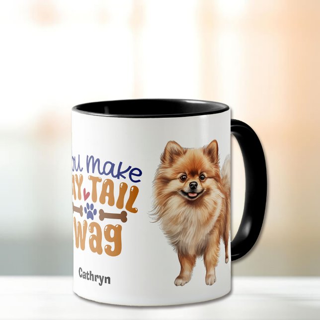 Niedlicher Spitz, den du mir zum Schwanz machst Tasse (Von Creator hochgeladen)