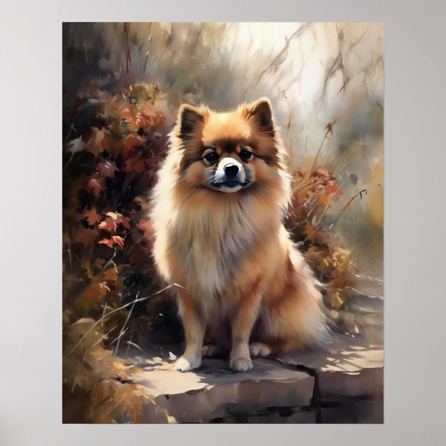 Niedlicher Spitz Dog Art Print Poster (Vorne)