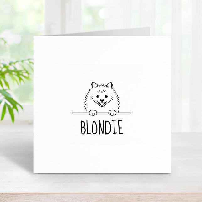 Niedlicher Spitz Dog Individuelle Name Gummistempel (Von Creator hochgeladen)