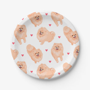 Niedlicher Spitz Dog Party Pappteller