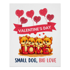 niedlicher Spitz Hunde Liebe Poster