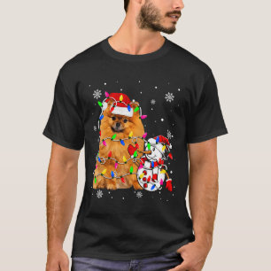 Niedlicher Spitz Weihnachtsmannmütze Weihnachten 3 T-Shirt
