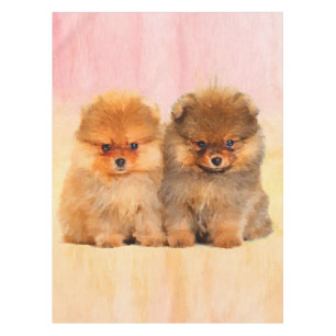Niedlicher Spitz Welpen Kunstdrucke Tischdecke