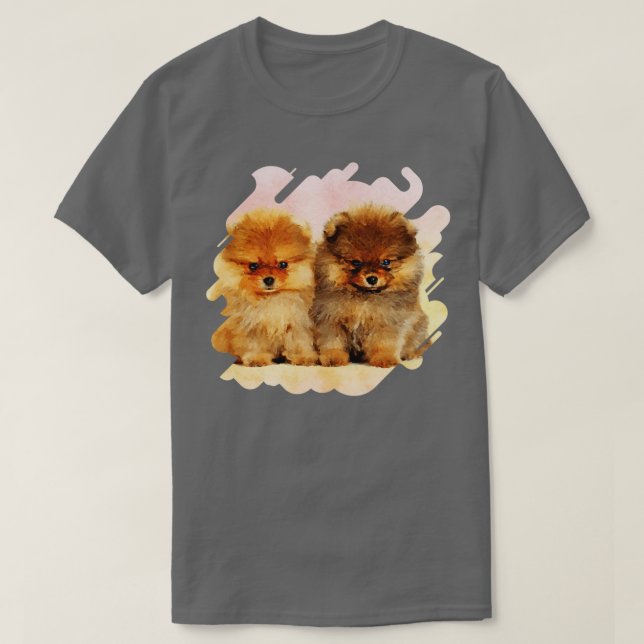 Niedlicher Spitz Welpen T-Shirt (Design vorne)