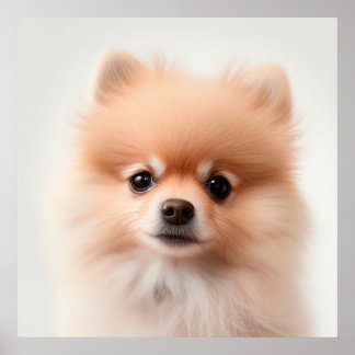 Niedlicher Spitz Welpendog Portrait Poster (2)