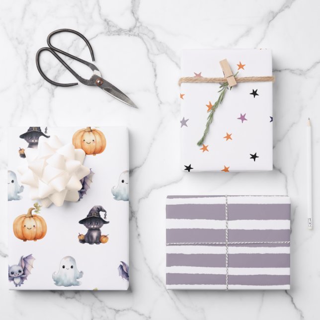 Niedlicher Spooktacular Geburtstag Geschenkpapier Set (Vorderseite)