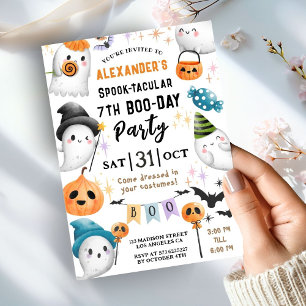 Niedlicher Spooktacular Halloween 7. Geburtstag Ni Einladung