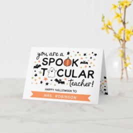 Niedlicher Spooktacular Lehrer Happy Halloween Karte