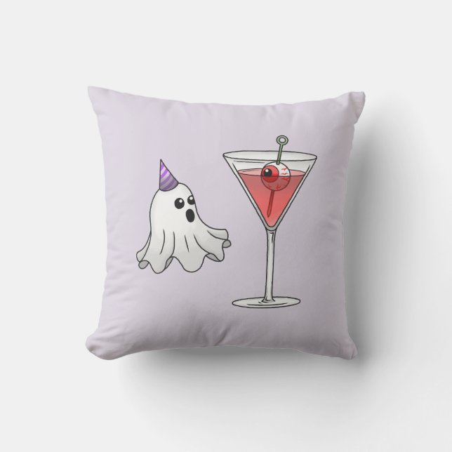 Niedlicher Spooky Ghost & Creepy Cocktail Kissen (Vorderseite)