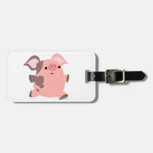 Niedlicher Sporty Cartoon Pig Gepäckstück Gepäckanhänger