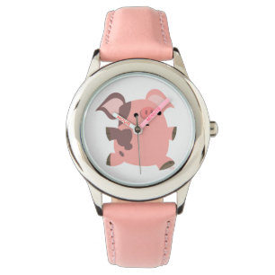 Niedlicher Sporty Cartoon Pig Watch Armbanduhr