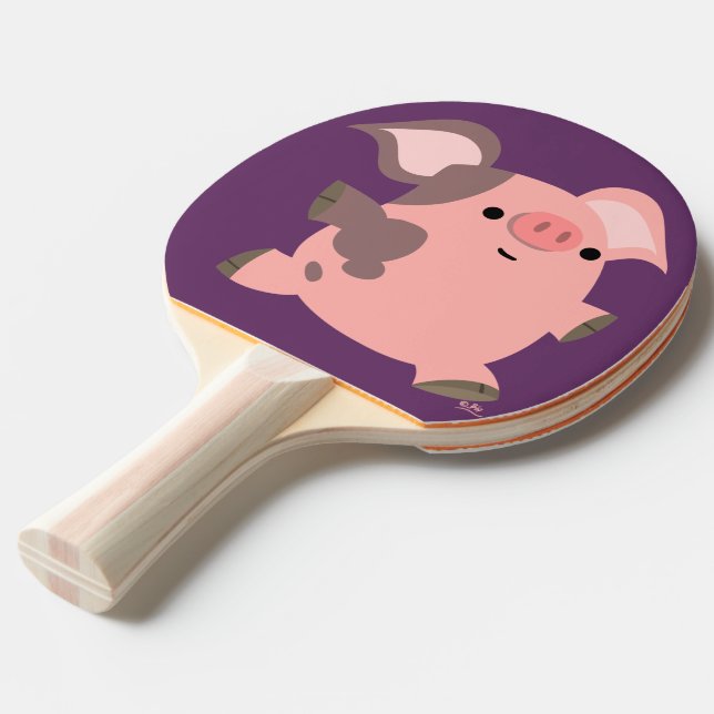 Niedlicher Sporty Cartoon Ping Pong Paddle Tischtennis Schläger (Vorderseite)
