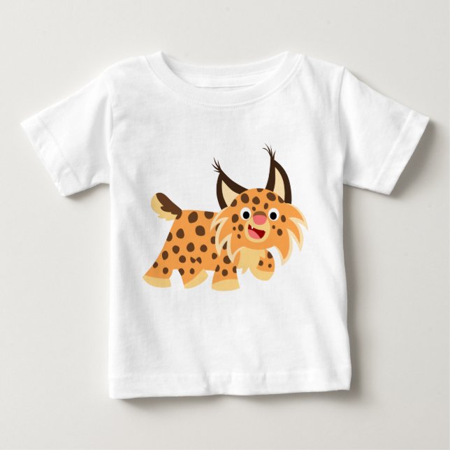 Niedlicher spöttischer Cartoonbobcat-Baby-T - Baby T-shirt (Vorderseite)