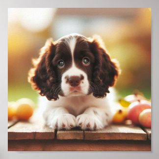 niedlicher Springer Spanier Welpe Poster