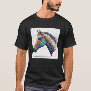 Niedlicher Spritzer Paint Horse Farbenfrohe Wasser T-Shirt