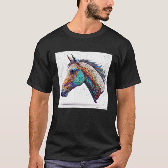 Niedlicher Spritzer Paint Horse Farbenfrohe Wasser T-Shirt (Vorderseite)