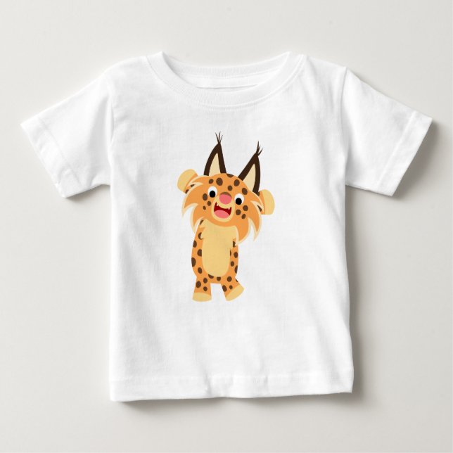 Niedlicher Spunky Cartoon Bobcat Baby T - Shirt (Vorderseite)